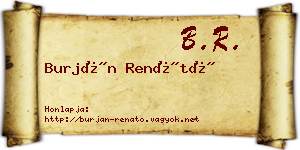Burján Renátó névjegykártya